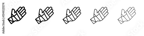 hand accident icon black and white vector sign