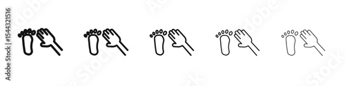 hand and foot icon black and white vector sign