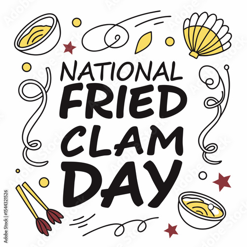 NATIONAL FRIED CLAM DAY vector illustration
