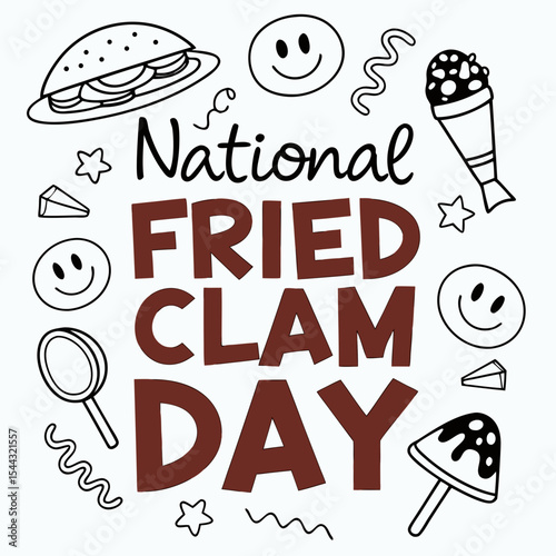 NATIONAL FRIED CLAM DAY vector illustration