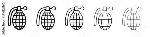 Hand grenade icon black and white vector sign