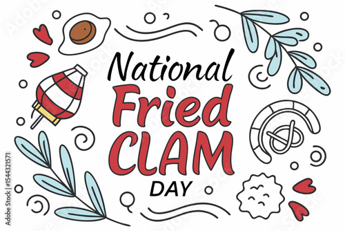 NATIONAL FRIED CLAM DAY vector illustration
