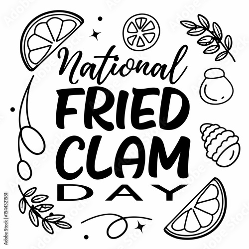 NATIONAL FRIED CLAM DAY vector illustration