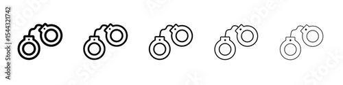 Handcuffs icon black and white vector sign