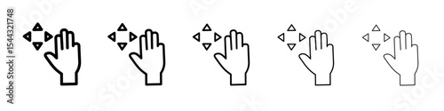 Hand, fingers, gesture, swipe, rotate icon black and white vector sign
