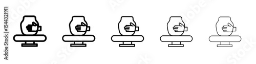 Handmade pottery icon black and white vector sign
