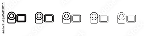 Handy Cam Icon black and white vector sign