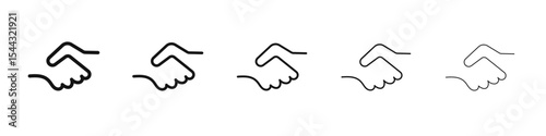 Handshake icon black and white vector sign