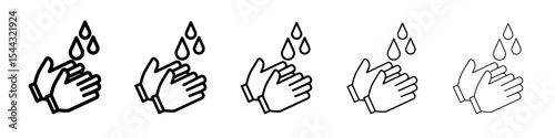 Handwashing icon black and white vector sign