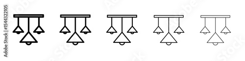 Hanging light icon black and white vector sign