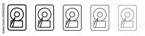 Hard disk drive icon black and white vector sign