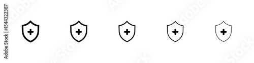 Health insurance icon black and white vector sign