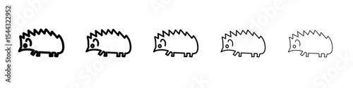 Hedgehog icon black and white vector sign
