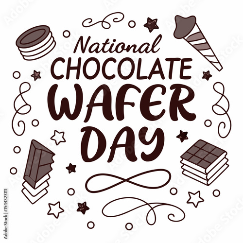 NATIONAL CHOCOLATE WAFER DAY vector illustration