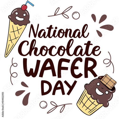 NATIONAL CHOCOLATE WAFER DAY vector illustration