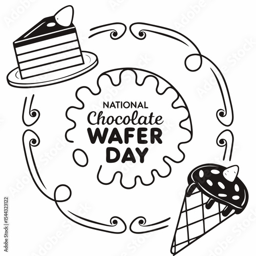 NATIONAL CHOCOLATE WAFER DAY vector illustration