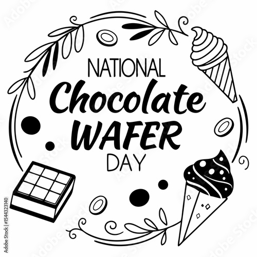 NATIONAL CHOCOLATE WAFER DAY vector illustration