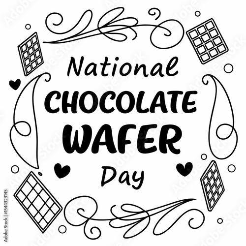 NATIONAL CHOCOLATE WAFER DAY vector illustration