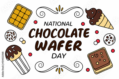 NATIONAL CHOCOLATE WAFER DAY vector illustration