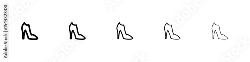 high heel shoes icon black and white vector sign