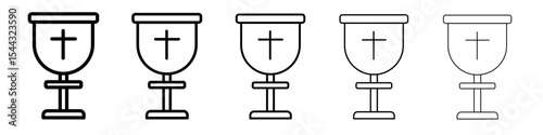 Holy chalice icon black and white vector sign