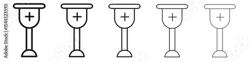 Holy chalice icon black and white vector sign