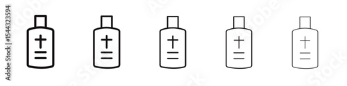 Obraz na płótnie holy water bottle icon black and white vector sign