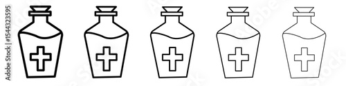 holy water bottle icon black and white vector sign