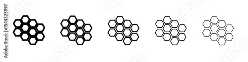 honeycomb icon black and white vector sign