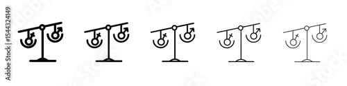 Hormone imbalance icon black and white vector sign