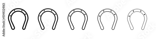 Horseshoe icon black and white vector sign