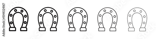 Horseshoe icon black and white vector sign