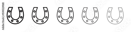 Horseshoe icon black and white vector sign