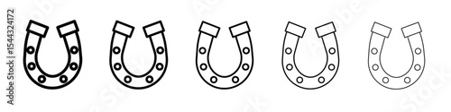 Horseshoe icon black and white vector sign