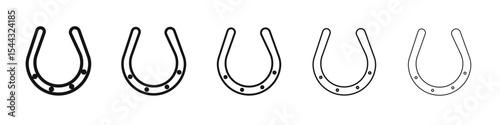 Horseshoe icon black and white vector sign