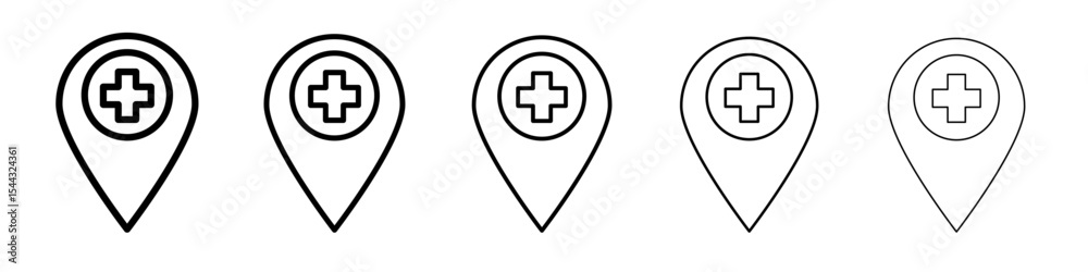 Hospital sign icon black and white vector sign Hospital sign icon black and white vector sign