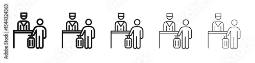 Hospitality industry icon black and white vector sign
