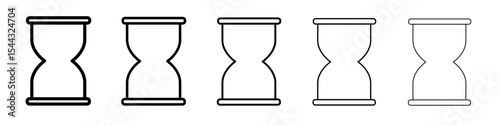 Hourglass icon black and white vector sign