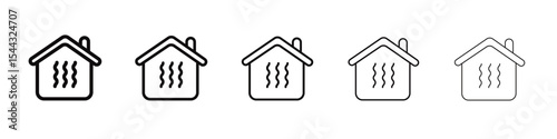 House heating icon black and white vector sign