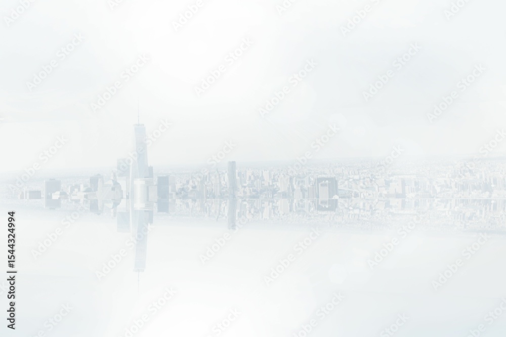 Fototapeta premium White room with large window overlooking city