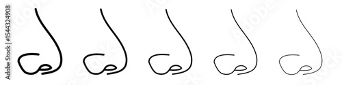 Human nose icon black and white vector sign