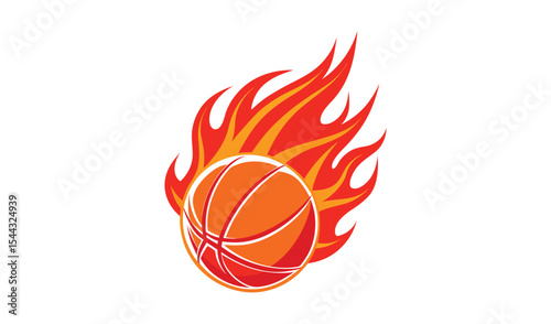 Fiery basketball logo design for sports team