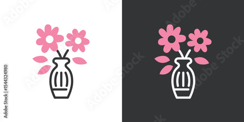 花瓶に入れた花のアイコン