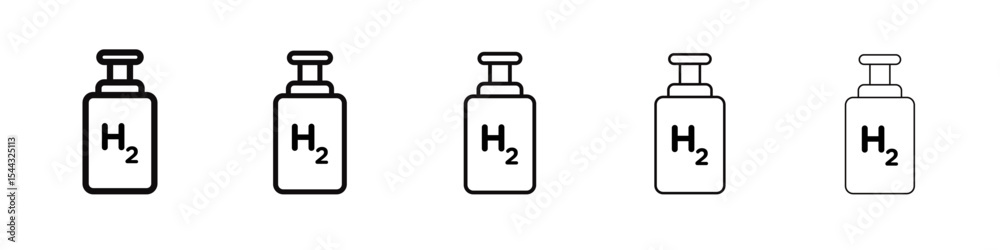 Obraz premium Hydrogen gas tank icon black and white vector sign