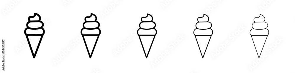 Ice cream cone icon black and white vector sign Ice cream cone icon black and white vector sign