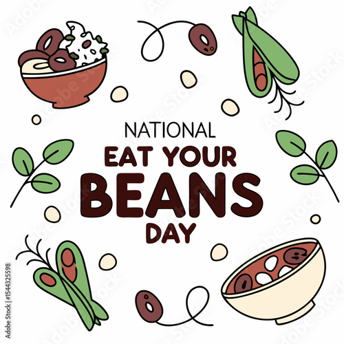 NATIONAL EAT YOUR BEANS DAY vector illustration