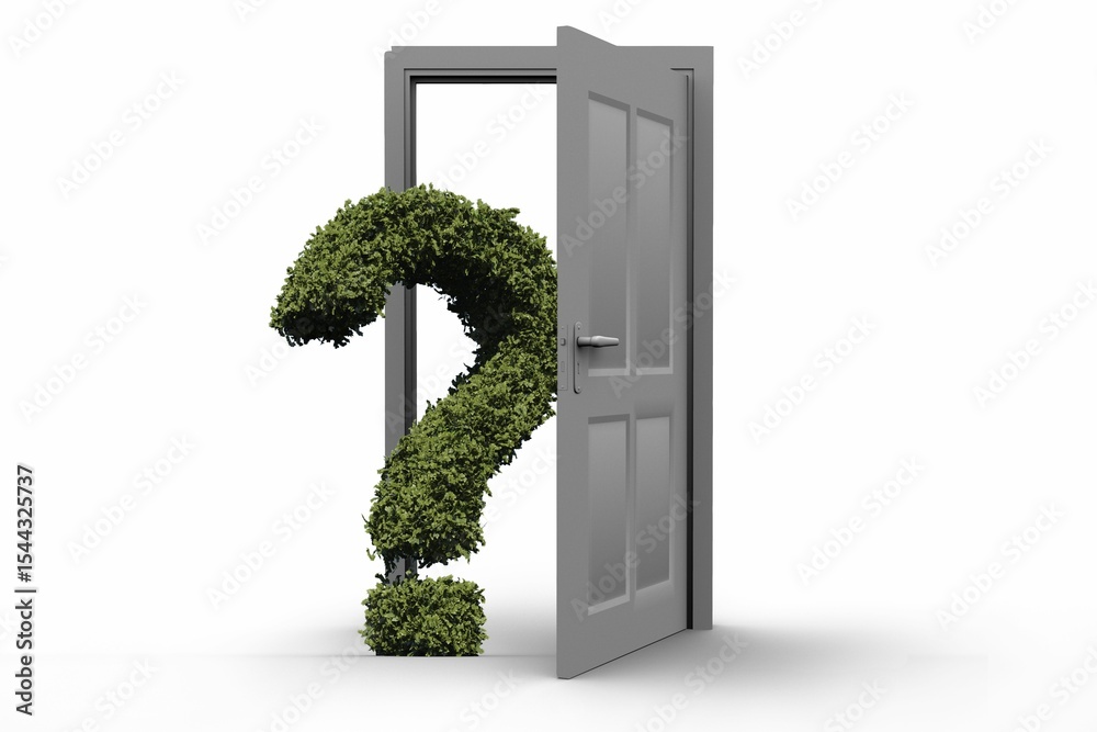 Obraz premium Topiary of question mark at doorway