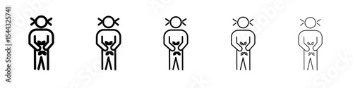Indigestion icon black and white vector sign