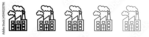 Industrial factory icon black and white vector sign