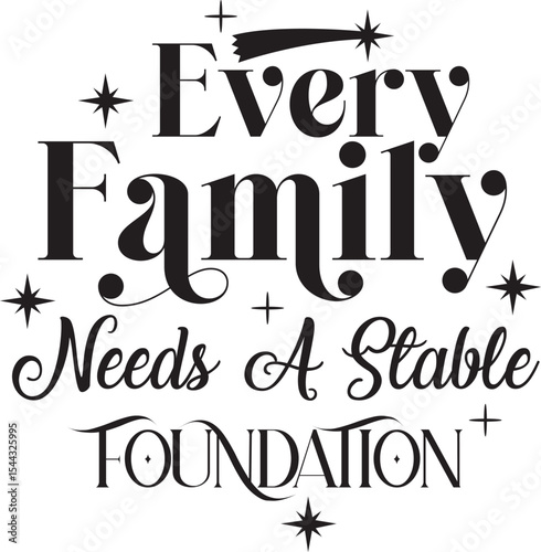 Every Family Needs A Stable Foundation, Nativity Christmas Ornament SVG design, Jesus is King, Nativity Scene, Angels, Mary and Joseph